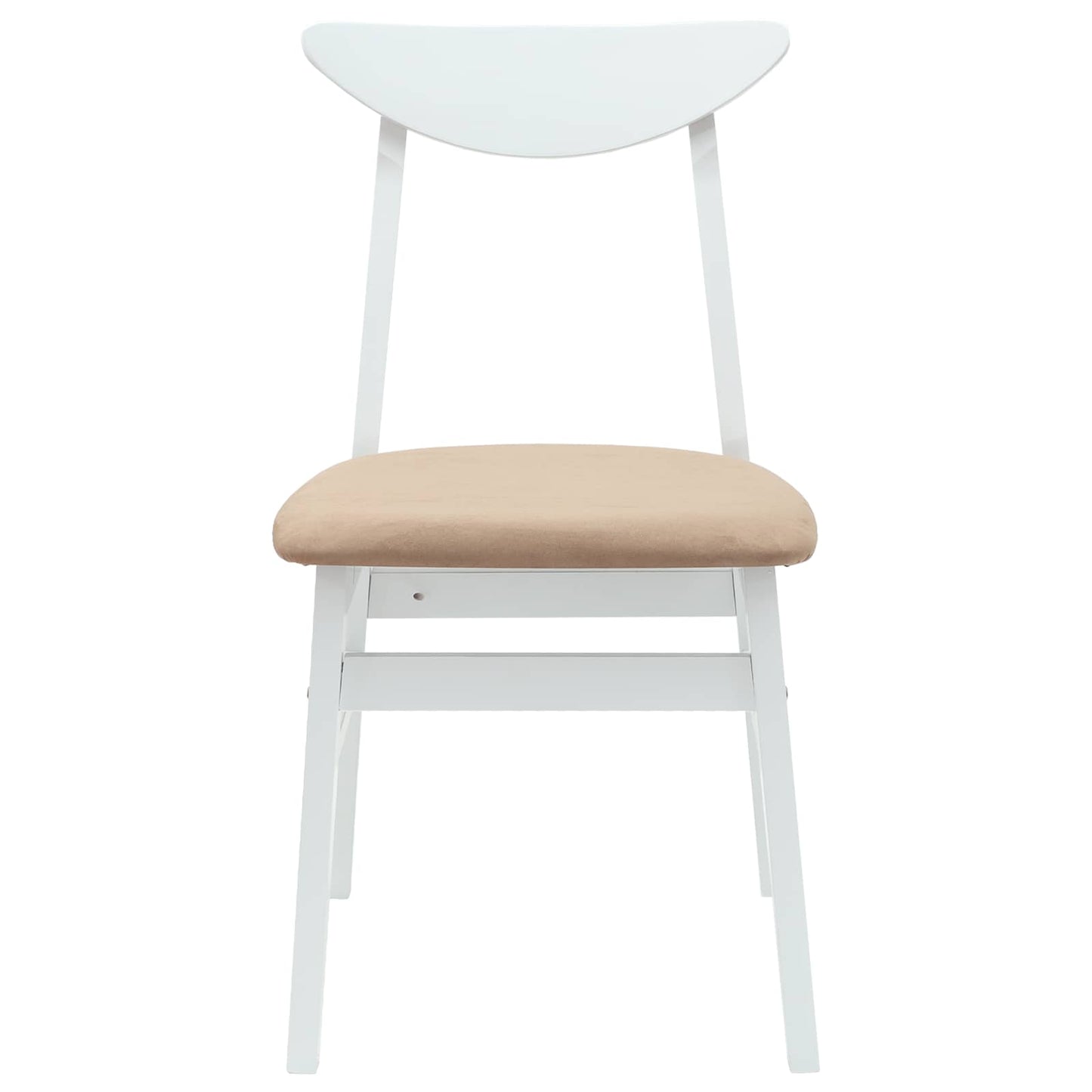 vidaXL Dining Chairs 2 pcs White 42 x 47.5 x 81 cm Solid Rubber Wood