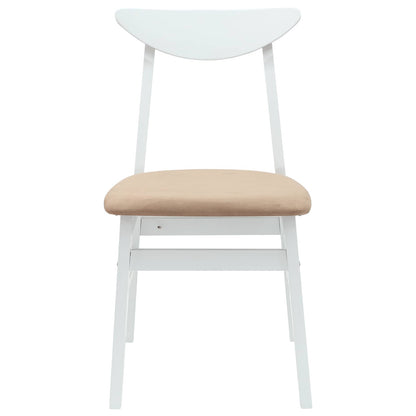 vidaXL Dining Chairs 2 pcs White 42 x 47.5 x 81 cm Solid Rubber Wood
