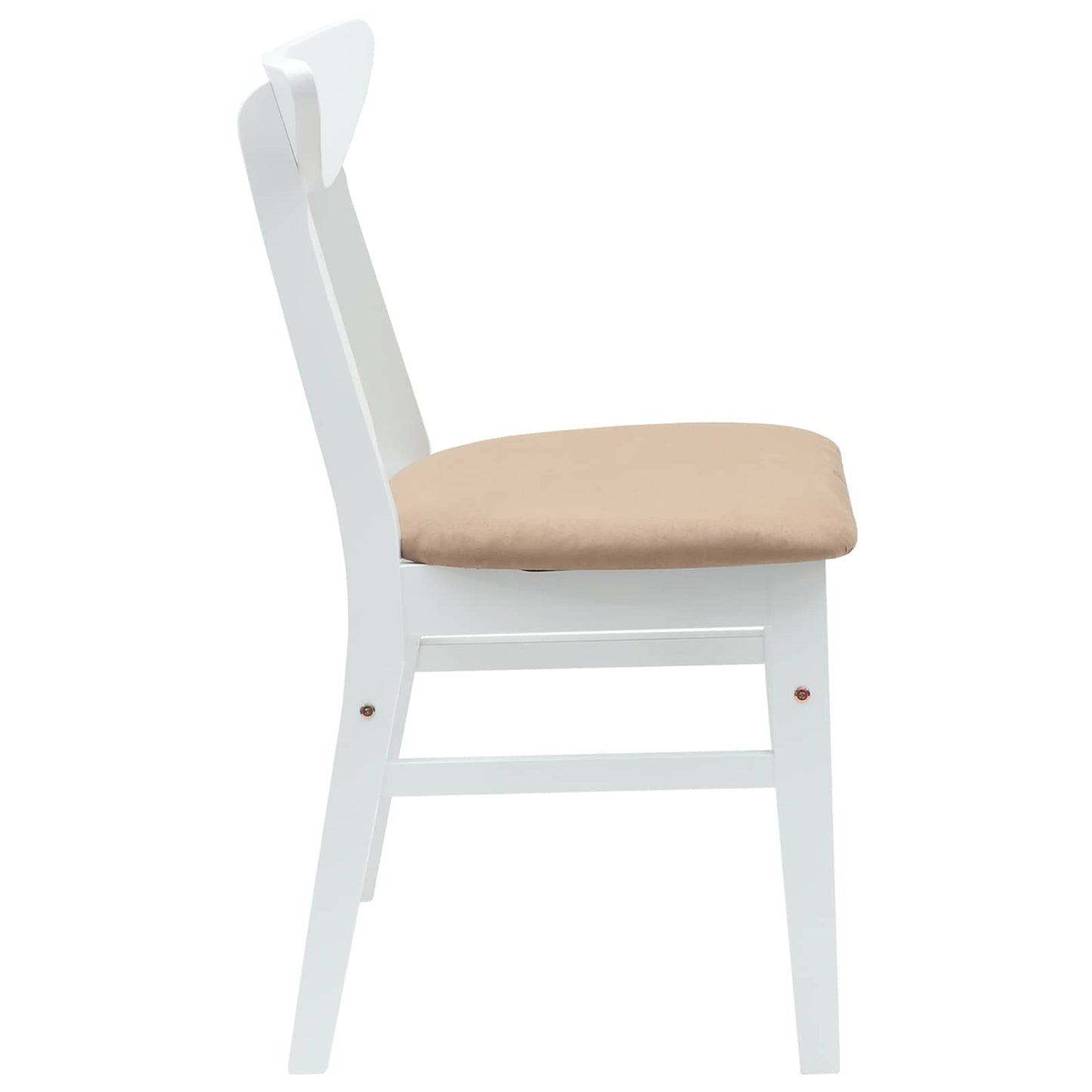 vidaXL Dining Chairs 2 pcs White 42 x 47.5 x 81 cm Solid Rubber Wood