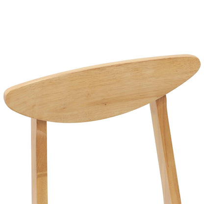 vidaXL Dining Chairs 2 pcs Natural 42 x 47.5 x 81 cm Solid Rubber Wood