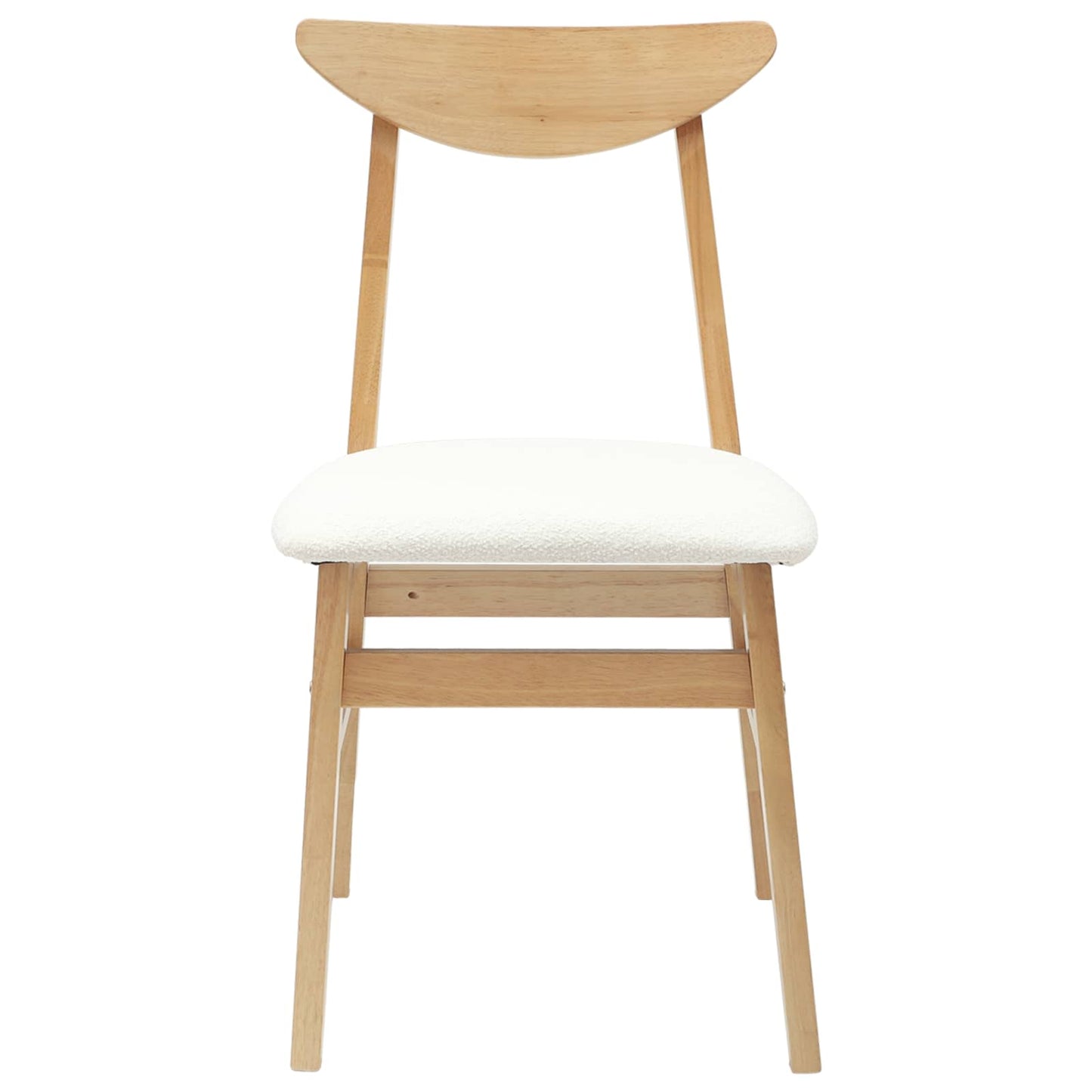 vidaXL Dining Chairs 2 pcs Natural 42 x 47.5 x 81 cm Solid Rubber Wood