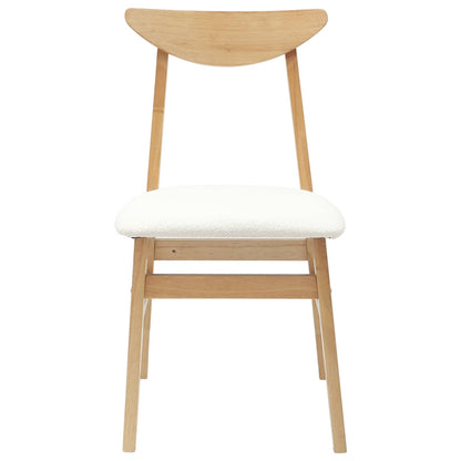 vidaXL Dining Chairs 2 pcs Natural 42 x 47.5 x 81 cm Solid Rubber Wood