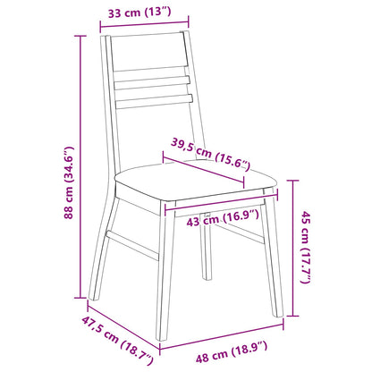 vidaXL Dining Chairs 2 pcs Light Brown 43 x 54 x 89 cm