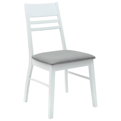 vidaXL Dining Chairs 2 pcs White 43 x 54 x 89 cm Solid Rubber Wood