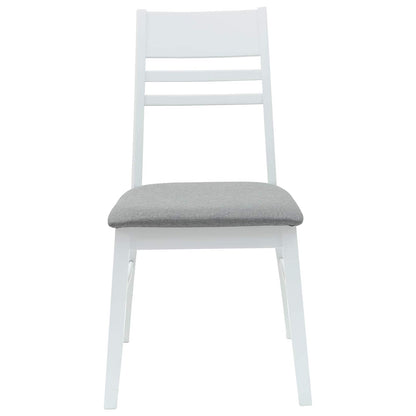 vidaXL Dining Chairs 2 pcs White 43 x 54 x 89 cm Solid Rubber Wood