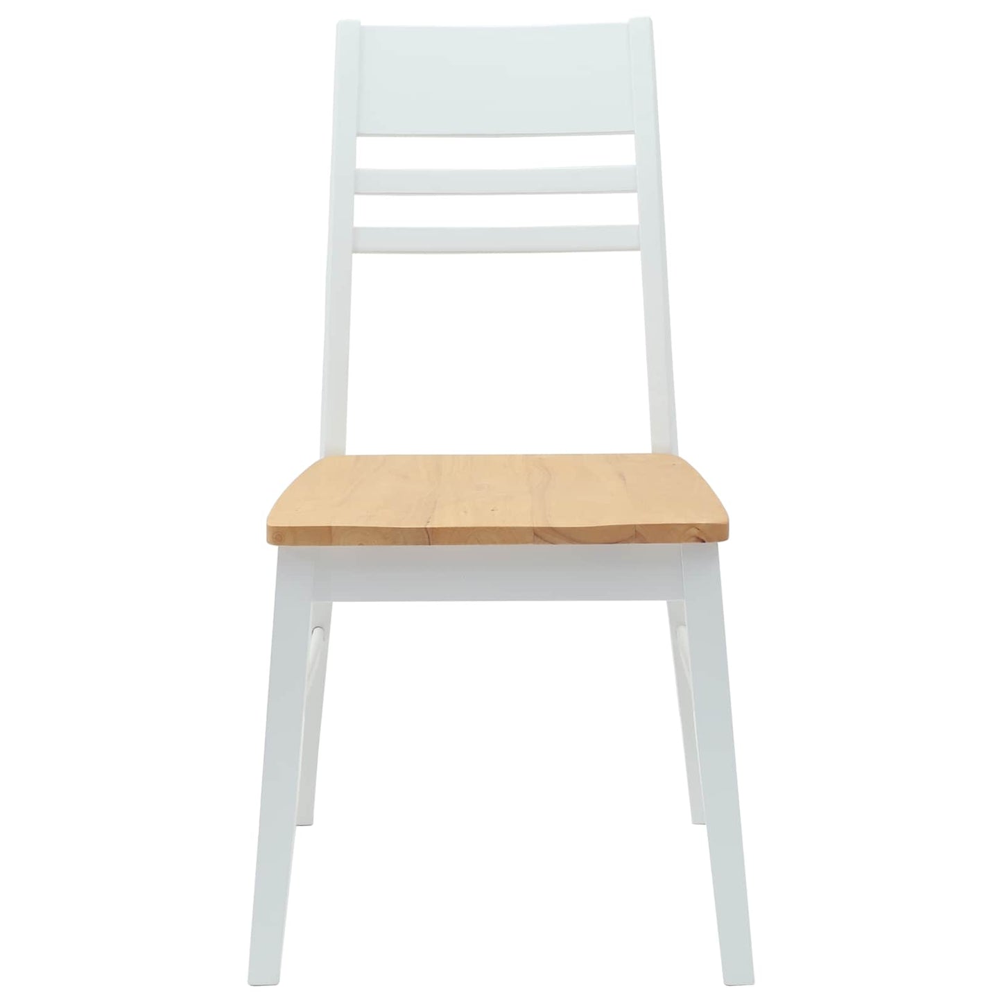 vidaXL Dining Chairs 2 pcs White 43 x 54 x 89 cm Solid Rubber Wood