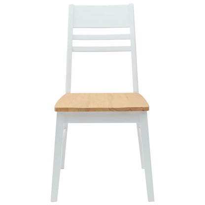 vidaXL Dining Chairs 2 pcs White 43 x 54 x 89 cm Solid Rubber Wood