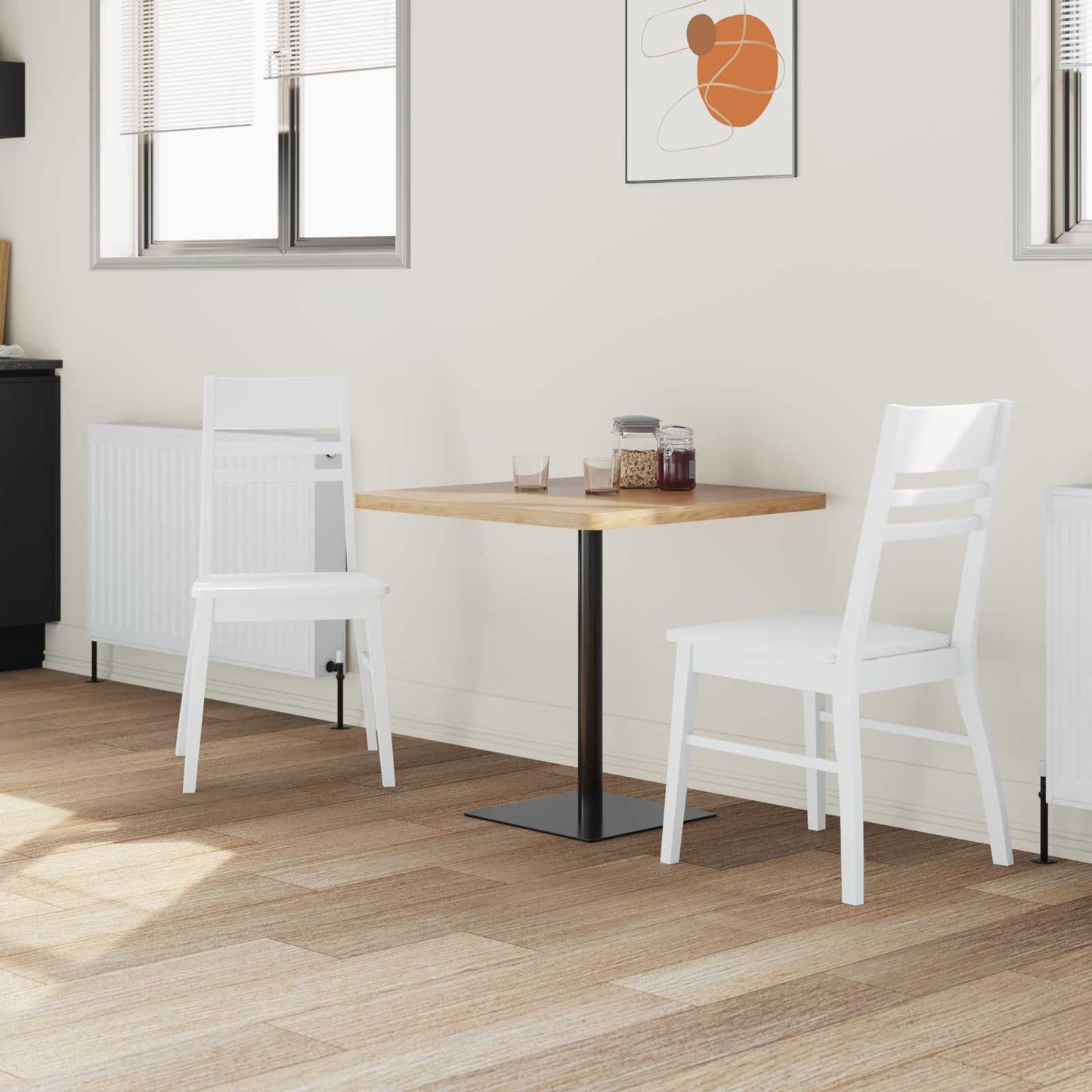 vidaXL Dining Chairs 2 pcs White 43 x 54 x 89 cm Solid Rubber Wood