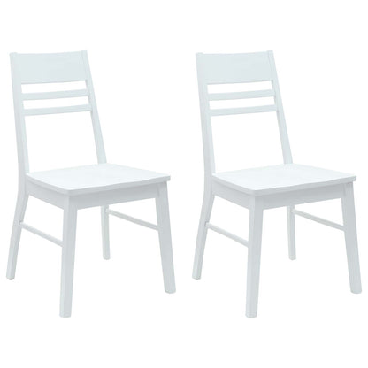 vidaXL Dining Chairs 2 pcs White 43 x 54 x 89 cm Solid Rubber Wood