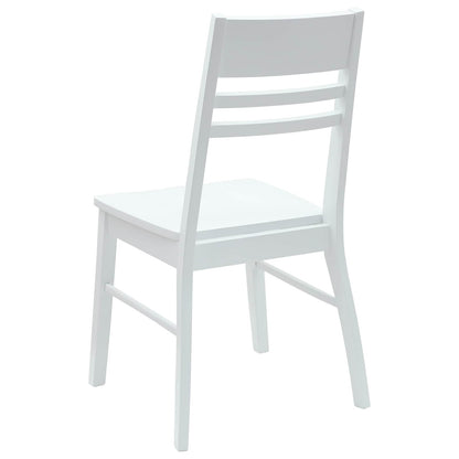 vidaXL Dining Chairs 2 pcs White 43 x 54 x 89 cm Solid Rubber Wood