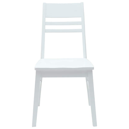 vidaXL Dining Chairs 2 pcs White 43 x 54 x 89 cm Solid Rubber Wood