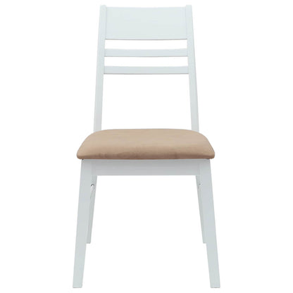 vidaXL Dining Chairs 2 pcs White 43 x 54 x 89 cm Solid Rubber Wood