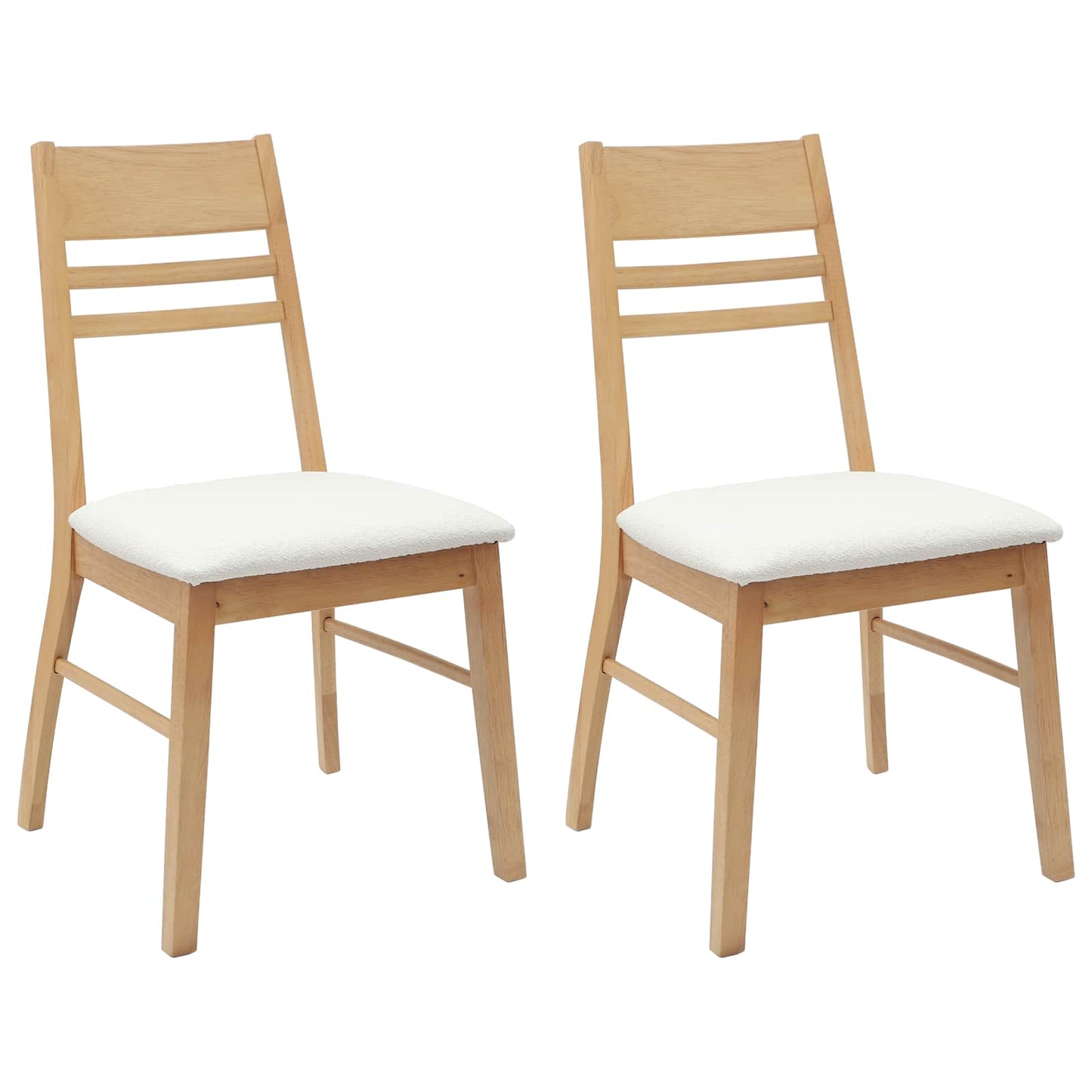 vidaXL Dining Chairs 2 pcs Natural 43 x 54 x 89 cm Solid Rubber Wood
