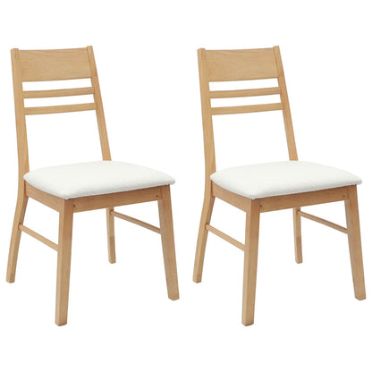 vidaXL Dining Chairs 2 pcs Natural 43 x 54 x 89 cm Solid Rubber Wood