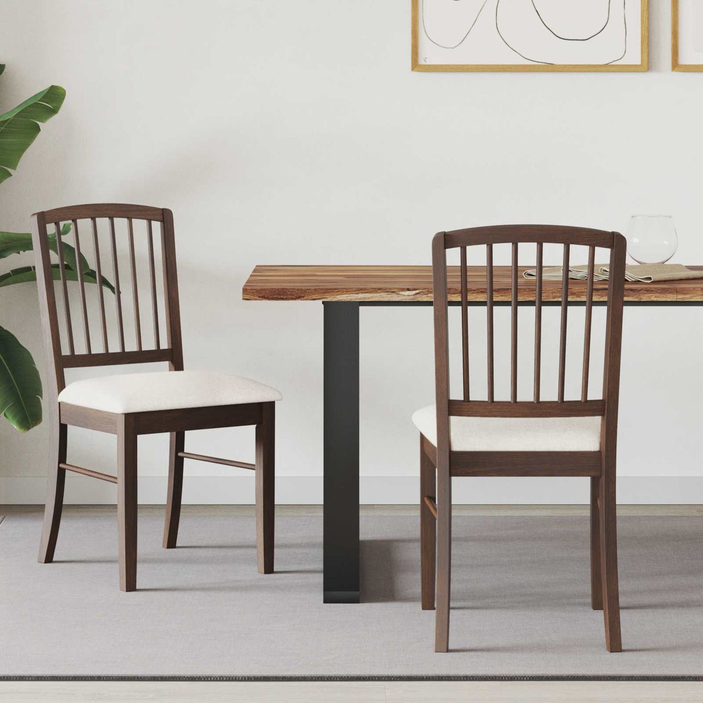 vidaXL Dining Chairs 2 pcs Light Brown 50 x 52.5 x 91 cm
