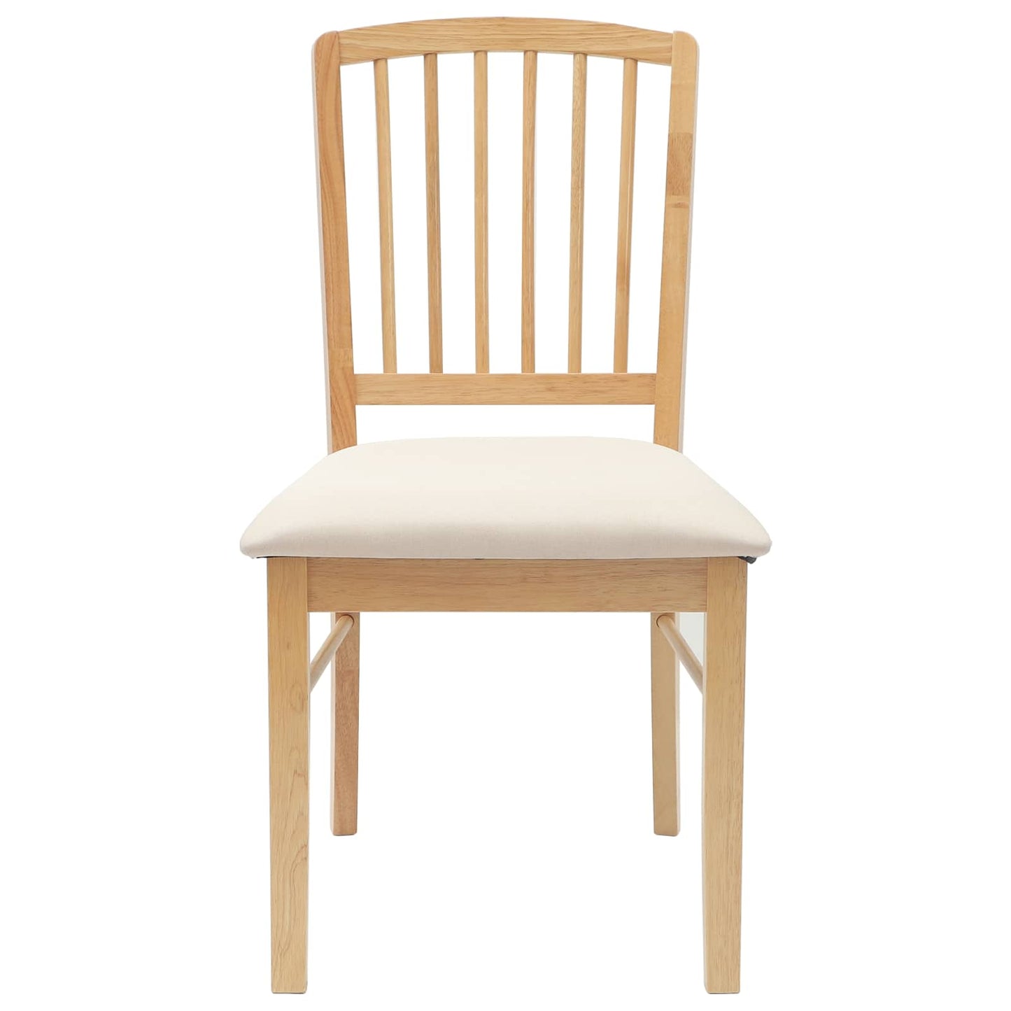 vidaXL Dining Chairs 2 pcs Natural 50 x 52.5 x 91 cm Solid Rubber Wood