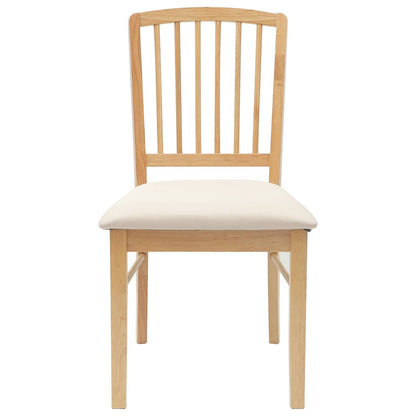 vidaXL Dining Chairs 2 pcs Natural 50 x 52.5 x 91 cm Solid Rubber Wood