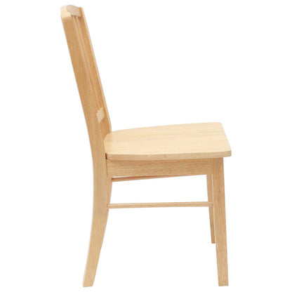 vidaXL Dining Chairs 2 pcs Natural 50 x 52.5 x 91 cm Solid Rubber Wood