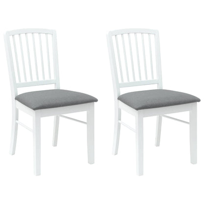 vidaXL Dining Chairs 2 pcs White 50 x 52.5 x 91 cm Solid Rubber Wood