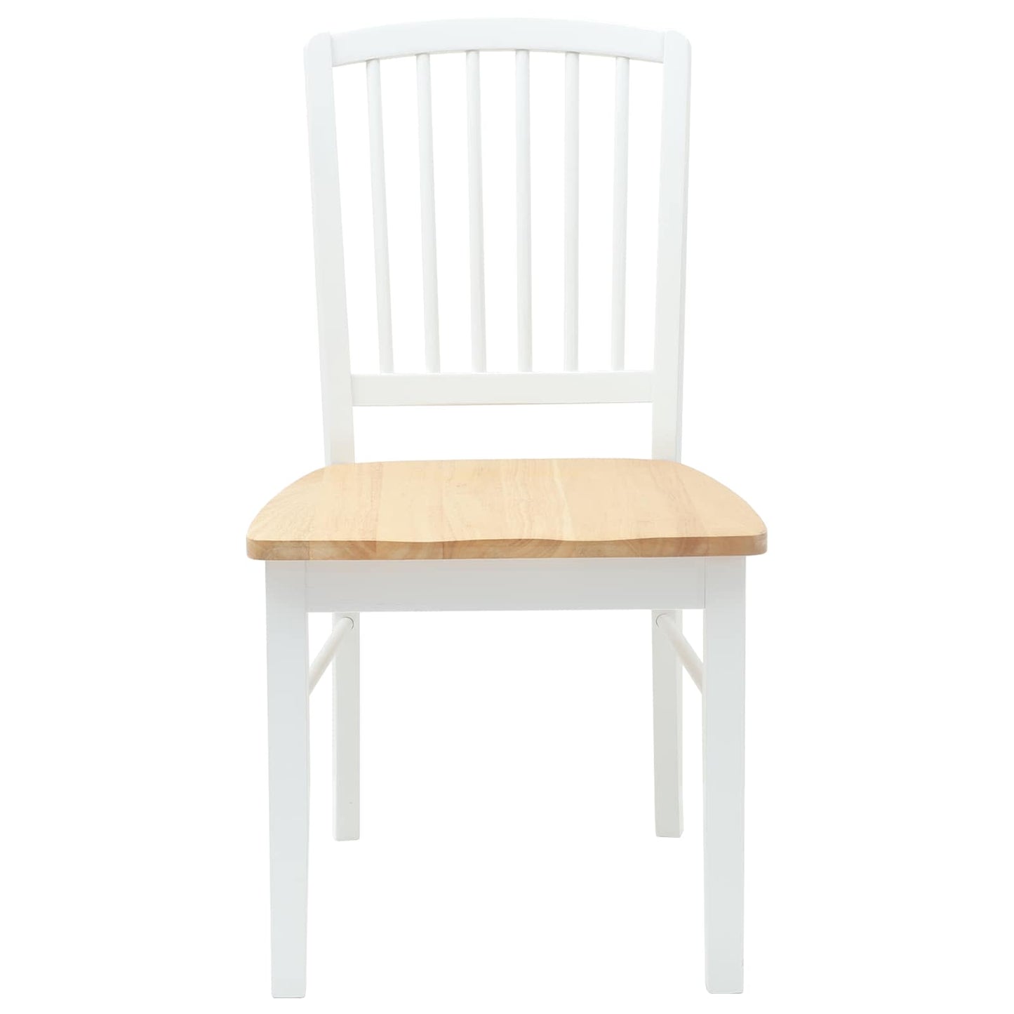vidaXL Dining Chairs 2 pcs White 50 x 52.5 x 91 cm Solid Rubber Wood