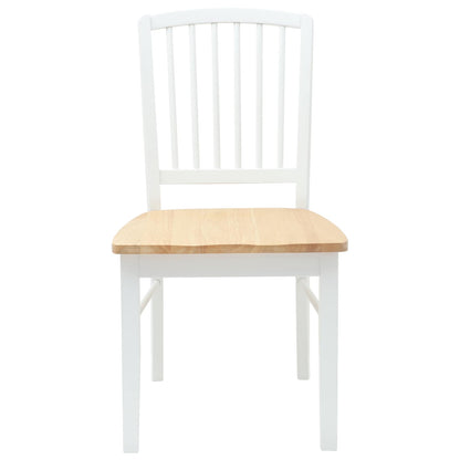 vidaXL Dining Chairs 2 pcs White 50 x 52.5 x 91 cm Solid Rubber Wood