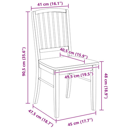 vidaXL Dining Chairs 2 pcs White 50 x 52.5 x 91 cm Solid Rubber Wood