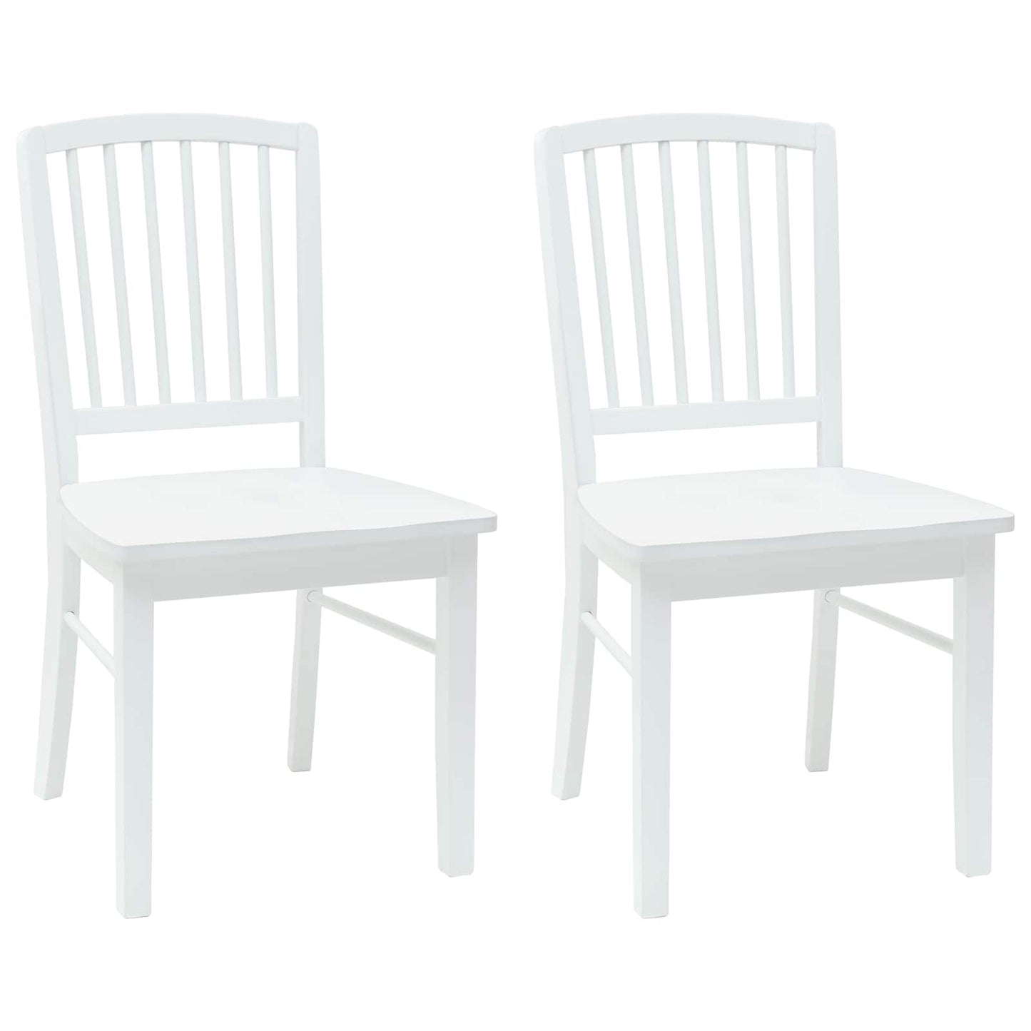 vidaXL Dining Chairs 2 pcs White 50 x 52.5 x 91 cm Solid Rubber Wood
