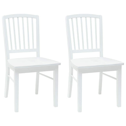 vidaXL Dining Chairs 2 pcs White 50 x 52.5 x 91 cm Solid Rubber Wood