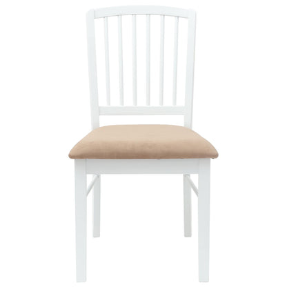 vidaXL Dining Chairs 2 pcs White 50 x 52.5 x 91 cm Solid Rubber Wood