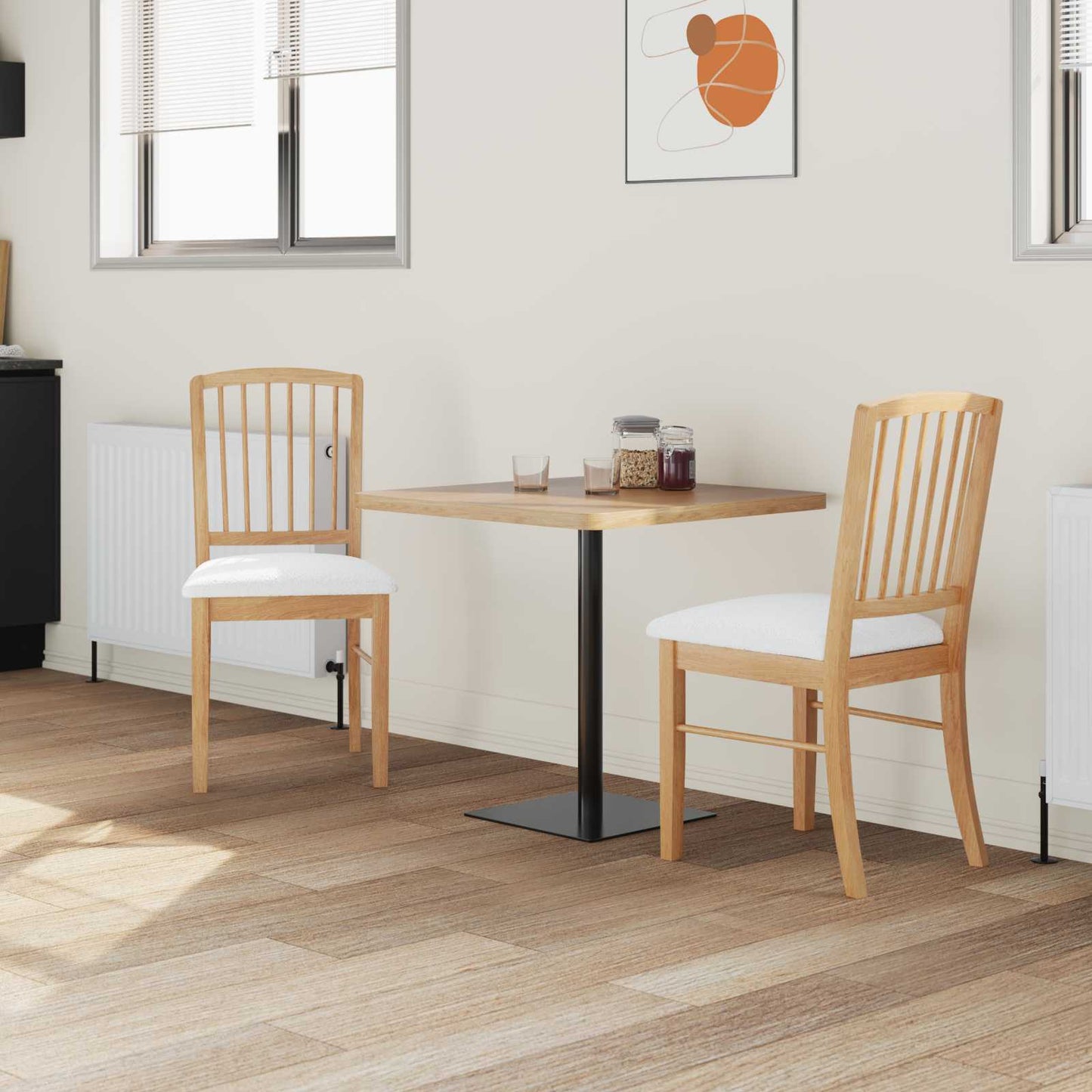 vidaXL Dining Chairs 2 pcs Natural 50 x 52.5 x 91 cm Solid Rubber Wood