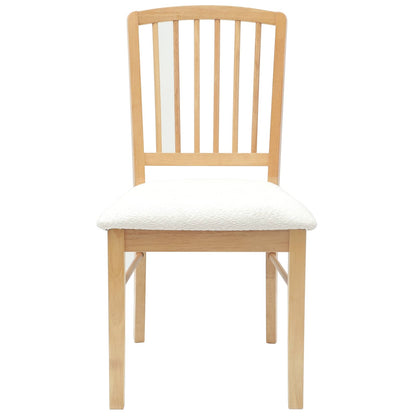vidaXL Dining Chairs 2 pcs Natural 50 x 52.5 x 91 cm Solid Rubber Wood