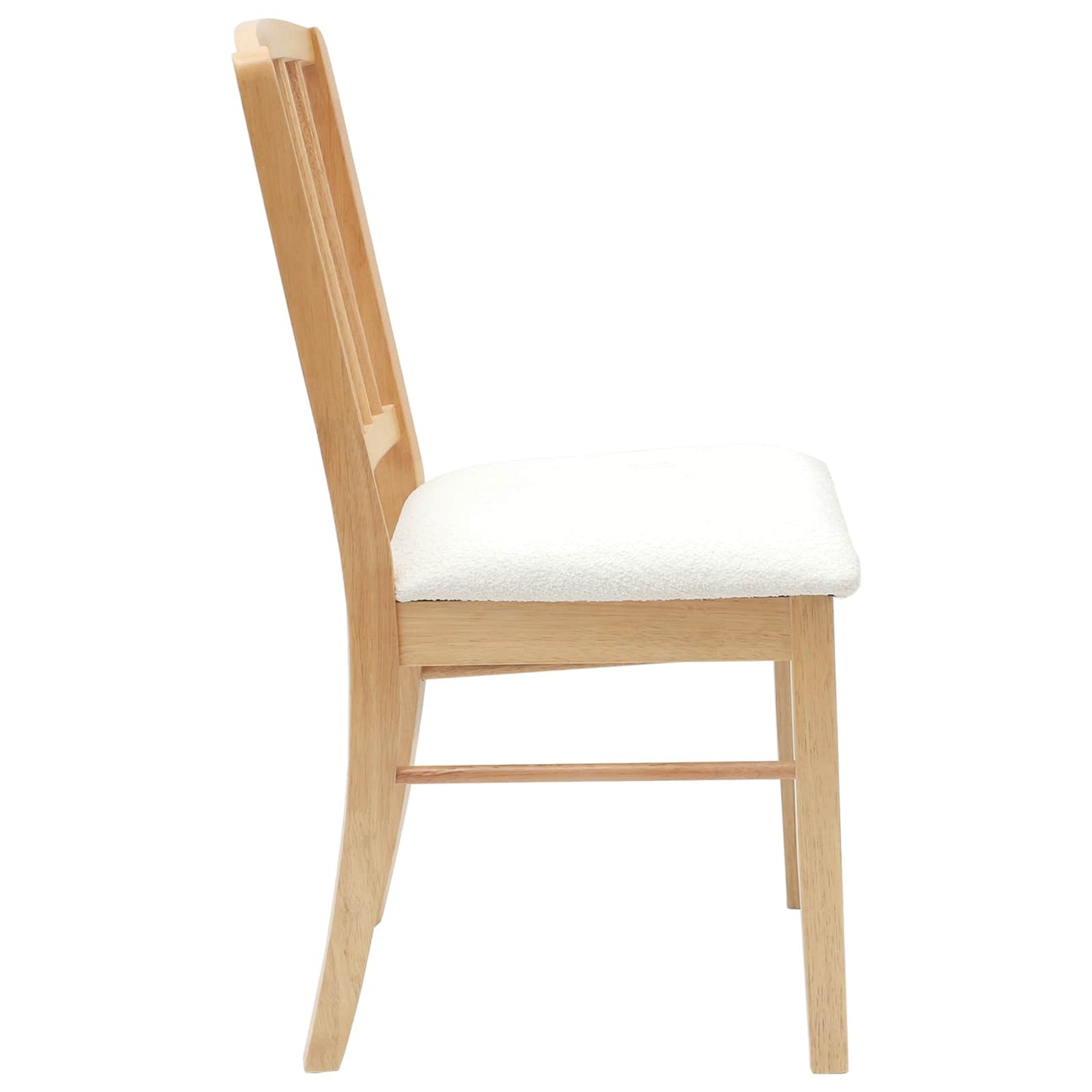vidaXL Dining Chairs 2 pcs Natural 50 x 52.5 x 91 cm Solid Rubber Wood