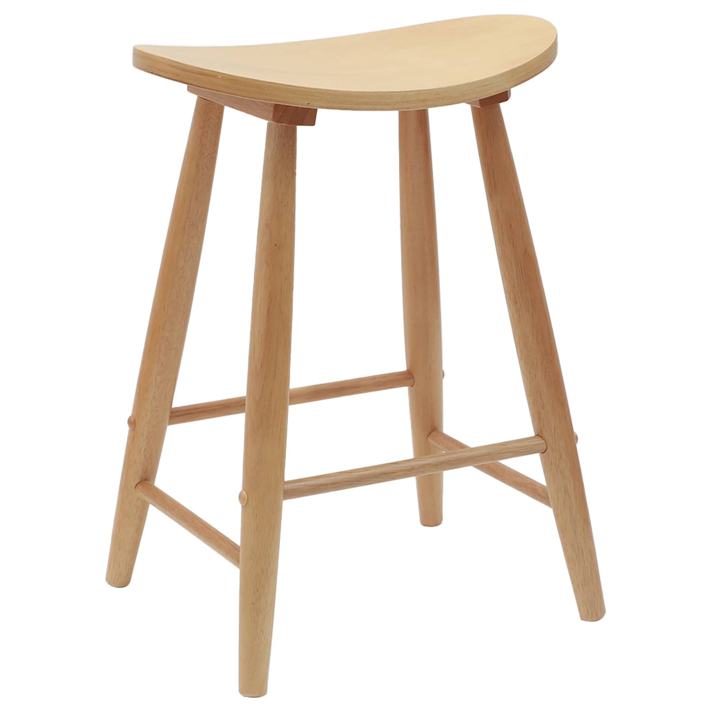 vidaXL Dining Chairs 2 pcs Natural 46 x 37 x 63 cm Solid Rubber Wood