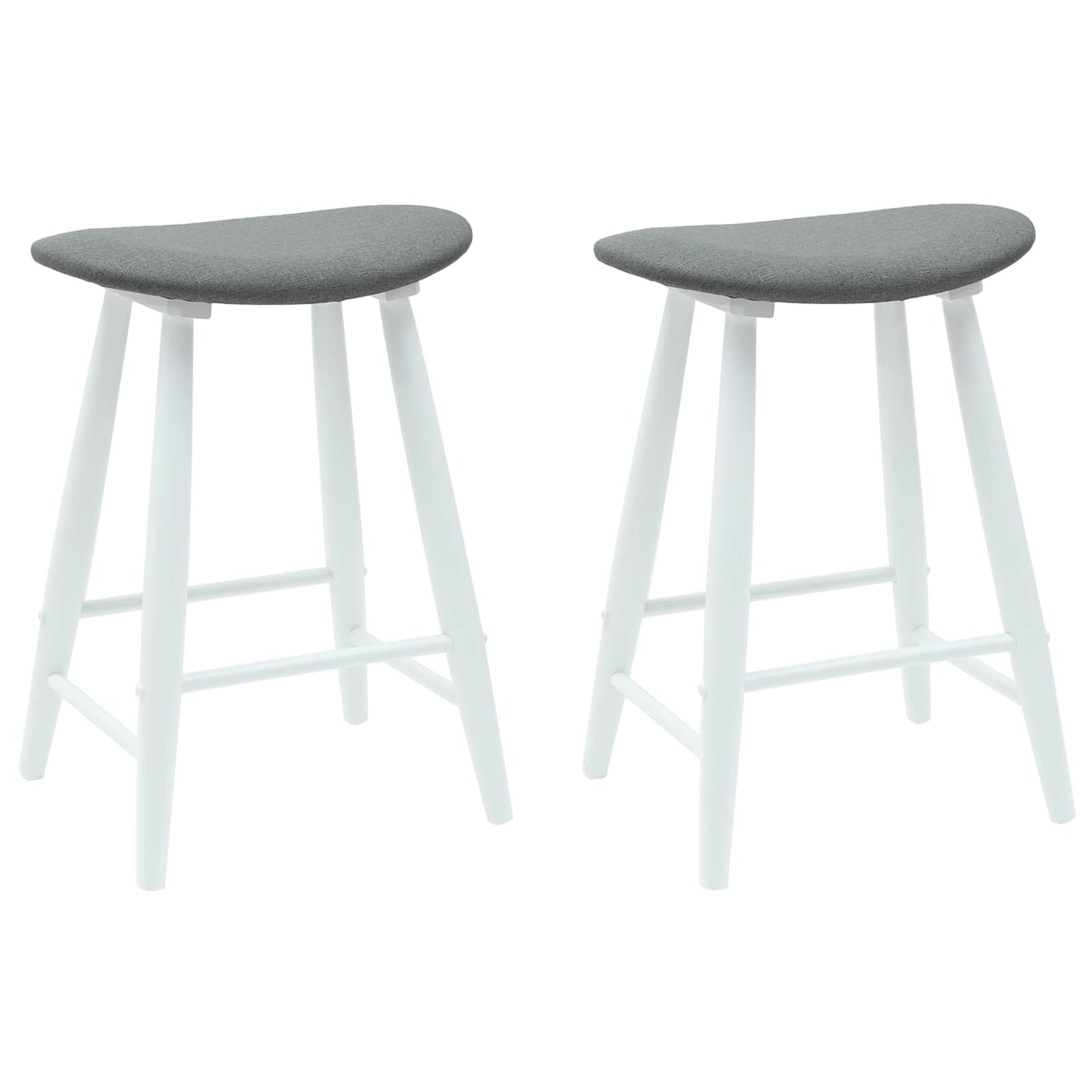 vidaXL Dining Chairs 2 pcs White 46 x 37 x 63 cm Solid Rubber Wood