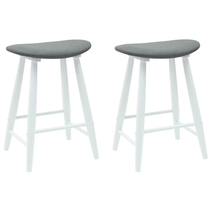 vidaXL Dining Chairs 2 pcs White 46 x 37 x 63 cm Solid Rubber Wood