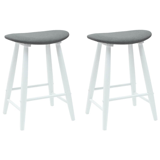 vidaXL Dining Chairs 2 pcs White 46 x 37 x 63 cm Solid Rubber Wood
