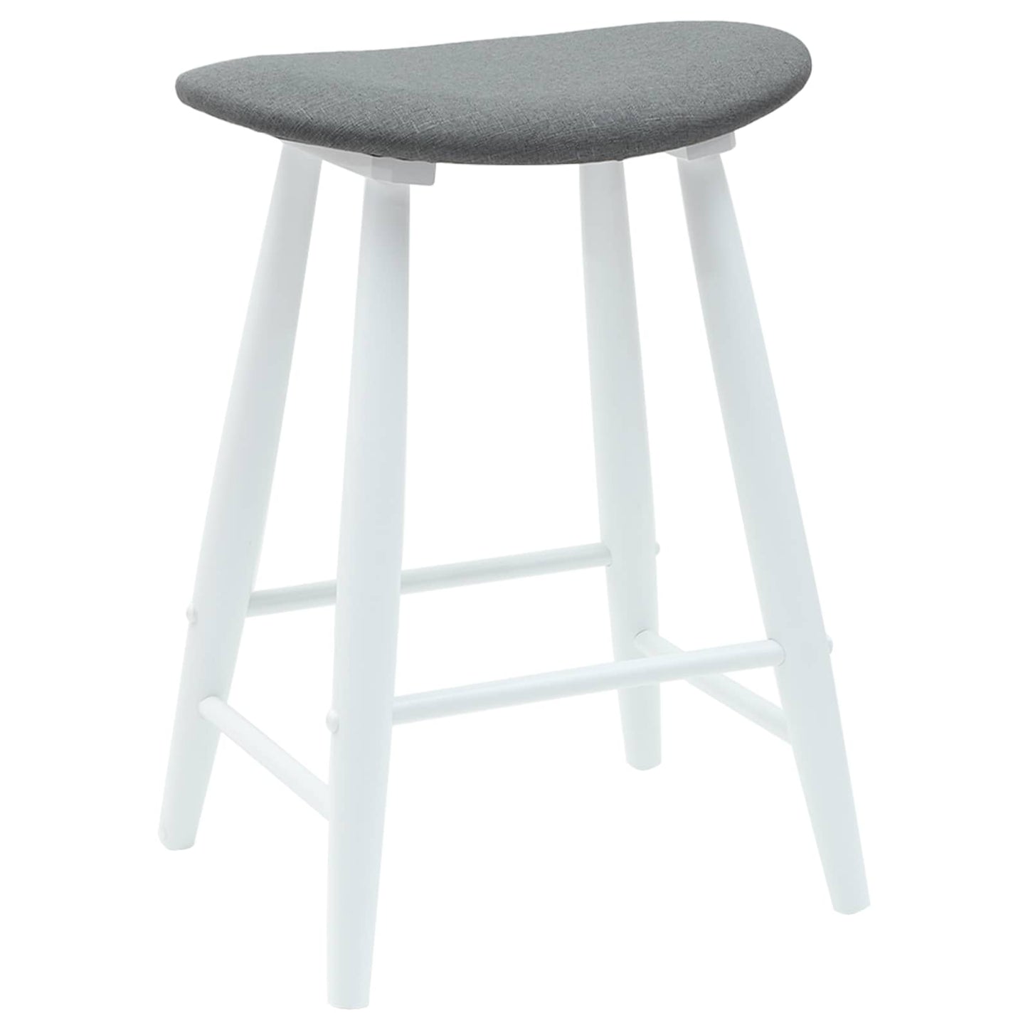 vidaXL Dining Chairs 2 pcs White 46 x 37 x 63 cm Solid Rubber Wood