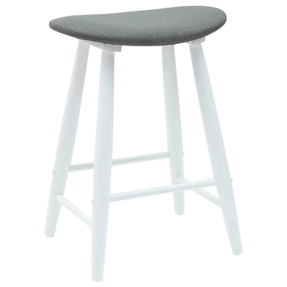 vidaXL Dining Chairs 2 pcs White 46 x 37 x 63 cm Solid Rubber Wood