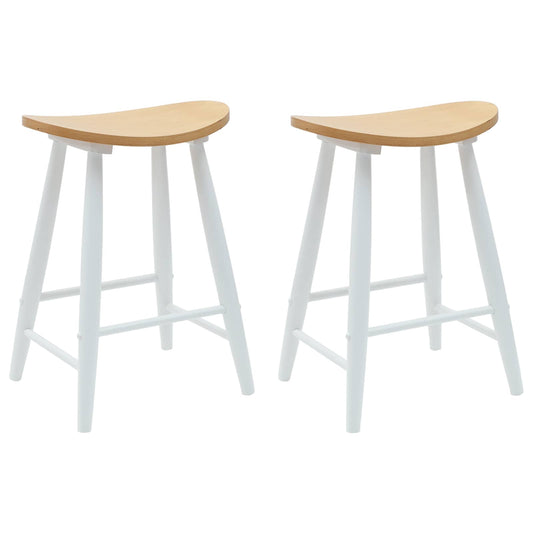 vidaXL Dining Chairs 2 pcs White 46 x 37 x 63 cm Solid Rubber Wood