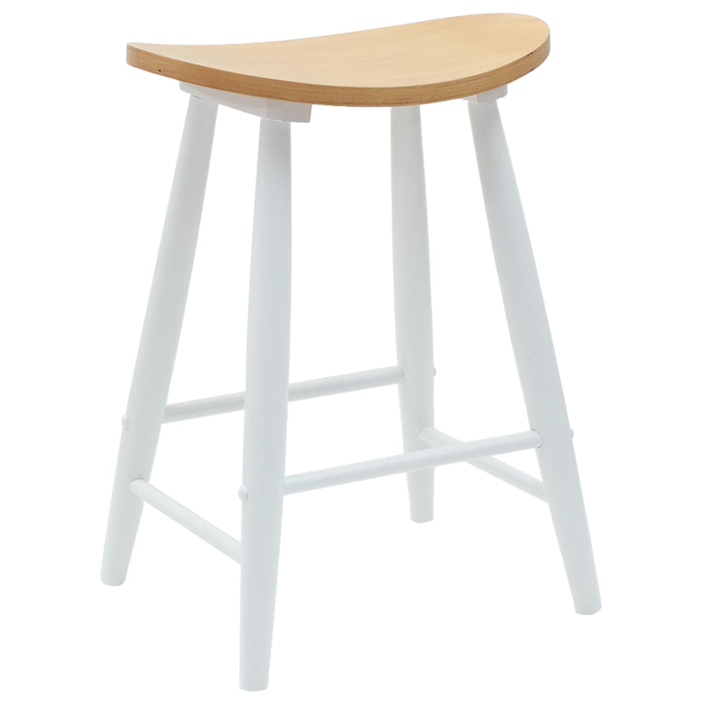 vidaXL Dining Chairs 2 pcs White 46 x 37 x 63 cm Solid Rubber Wood