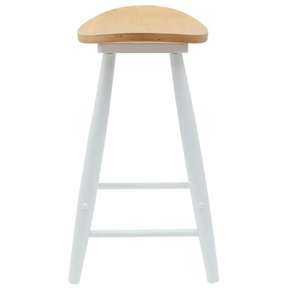 vidaXL Dining Chairs 2 pcs White 46 x 37 x 63 cm Solid Rubber Wood