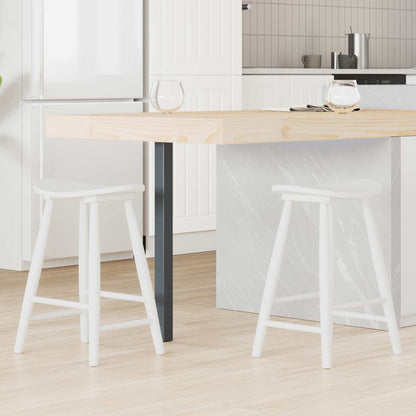 vidaXL Dining Chairs 2 pcs White 46 x 37 x 63 cm Solid Rubber Wood
