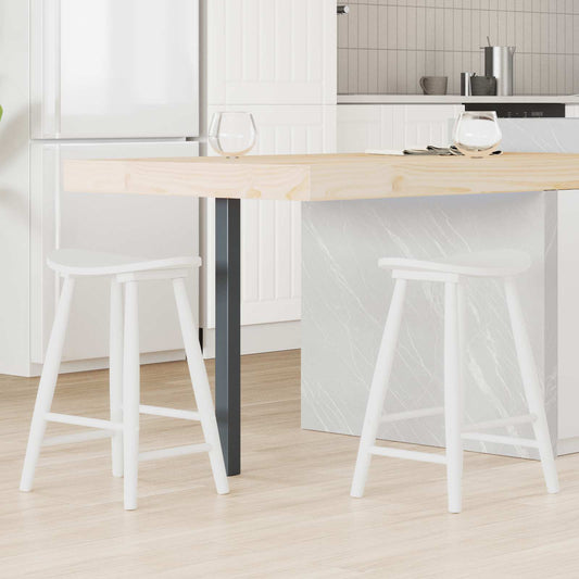 vidaXL Dining Chairs 2 pcs White 46 x 37 x 63 cm Solid Rubber Wood