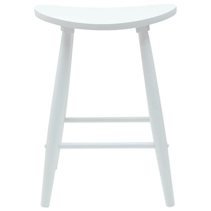 vidaXL Dining Chairs 2 pcs White 46 x 37 x 63 cm Solid Rubber Wood
