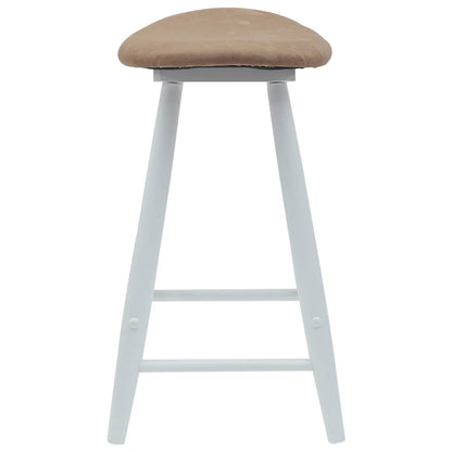 vidaXL Dining Chairs 2 pcs White 46 x 37 x 63 cm Solid Rubber Wood