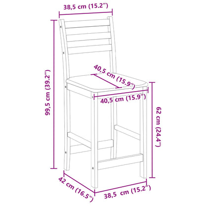 vidaXL Dining Chairs 2 pcs Light Brown 40 x 47.5 x 99.5 cm