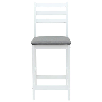 vidaXL Dining Chairs 2 pcs White 40 x 47.5 x 99.5 cm Solid Rubber Wood