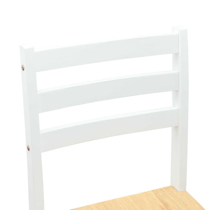 vidaXL Dining Chairs 2 pcs Solid Rubber Wood White 40 x 47.5 x 99.5 cm