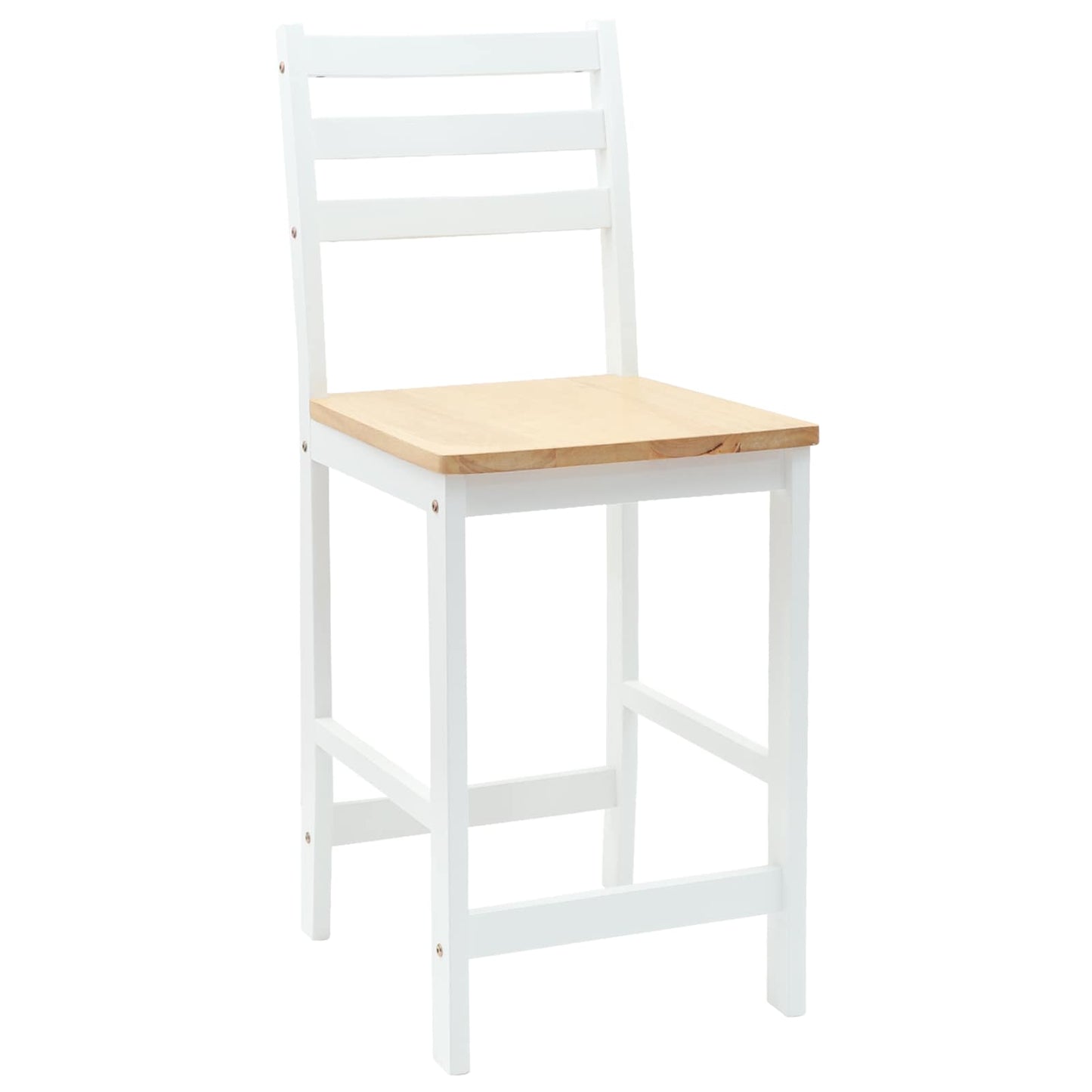 vidaXL Dining Chairs 2 pcs Solid Rubber Wood White 40 x 47.5 x 99.5 cm
