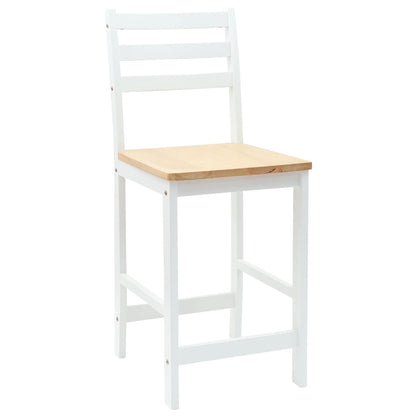 vidaXL Dining Chairs 2 pcs Solid Rubber Wood White 40 x 47.5 x 99.5 cm